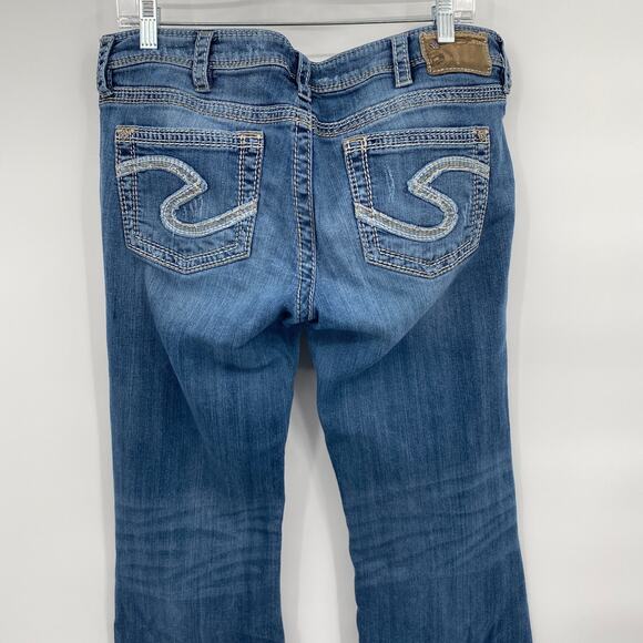 Silver Jeans Co Lola Mid Rise Medium Wash Denim Bootcut Jeans W32/L30 35 30 - Picture 4 of 10